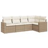 vidaXL 5 pcs conjunto de sof&aacute;s p/ jardim com almofad&otilde;es vime PE bege