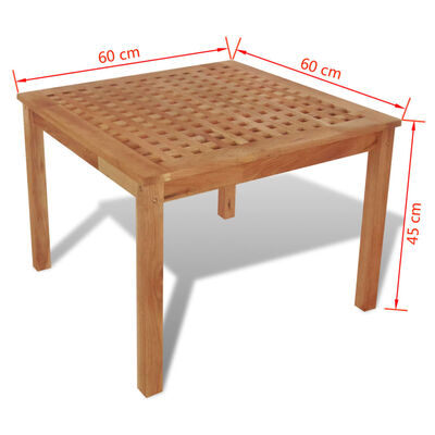 vidaXL Mesa de apoio em madeira de nogueira sólida 60x60x45 cm