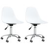 vidaXL Cadeiras de jantar girat&oacute;rias 2 pcs PP branco