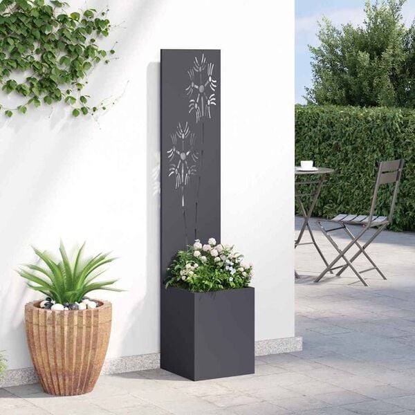 vidaXL Tela de Privacidade para Jardim Floral Antracite 32 x 150 cm