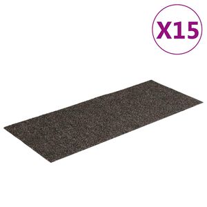 vidaXL Tapetes de escada autoadesivos 15 pe&ccedil;as 60x25 cm antracite retangulares