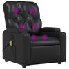 vidaXL Poltrona de massagens reclin&aacute;vel couro artificial preto