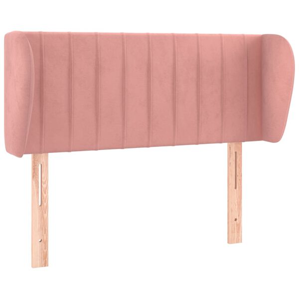 vidaXL Cabeceira de cama c/ abas veludo 83x23x78/88 cm rosa