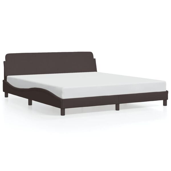 vidaXL Estrutura de cama Dover 160x200 cm tecido castanho-escuro