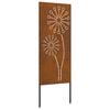 vidaXL Tela de Privacidade para Jardim Ferro Enferrujado 50 x 140 cm