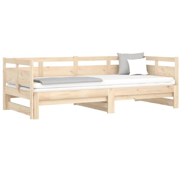 vidaXL Estrutura sof&aacute;-cama de puxar 2x(90x200) cm madeira pinho maci&ccedil;a