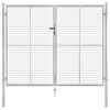 vidaXL Port&atilde;o de jardim em a&ccedil;o galvanizado 306x200 cm cor prata