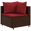 vidaXL 7 pcs conjunto lounge de jardim c/ almofad&otilde;es vime PE castanho