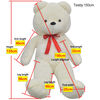 vidaXL Urso de peluche XXL 135 cm branco