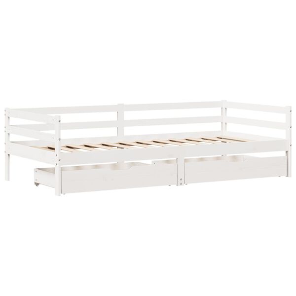 vidaXL Sof&aacute;-cama com gavetas 90x200 cm madeira de pinho maci&ccedil;a