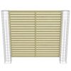 vidaXL Painel de veda&ccedil;&atilde;o de jardim c/ postes gabi&atilde;o 180x180 cm pinho