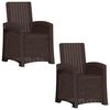 vidaXL Cadeira de Jardim Reclin&aacute;vel com Apar&ecirc;ncia de Rattan 2 unid. PP
