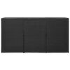 vidaXL Unidade tripla caixotes do lixo vime PE 229x78x120 cm preto
