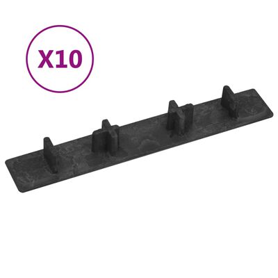 vidaXL Tampas para extremidades de pavimento 10 pcs plástico preto