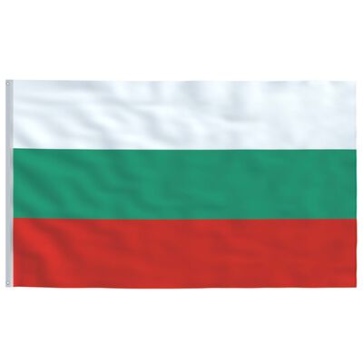 vidaXL Bandeira da Bulgária com mastro de alumínio 4 m