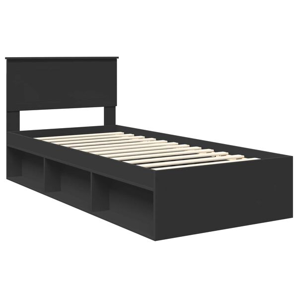 vidaXL Estrutura da Cama Preto 90 x 190 cm Madeira de Pinheiro S&oacute;lida