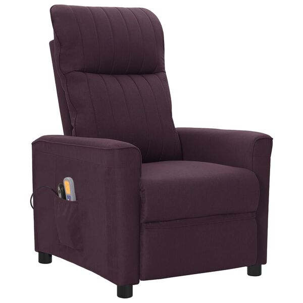 vidaXL Poltrona de massagens el&eacute;trica tecido roxo