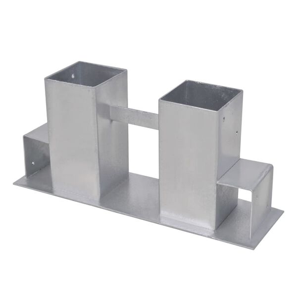 vidaXL Auxiliares de empilhamento de lenha 4 pcs a&ccedil;o prateado