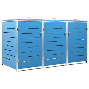 vidaXL Abrigo triplo para caixotes do lixo 207x77,5x115 cm a&ccedil;o inox