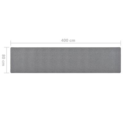 vidaXL Tapete/passadeira 80x400 cm cinzento-escuro