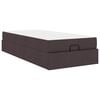 vidaXL Estrutura de cama com colch&atilde;o 2 unid. Bronzeado tecido
