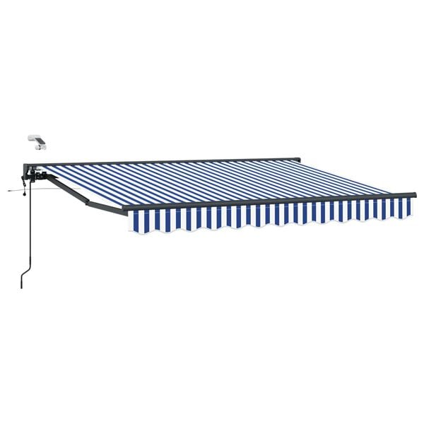 vidaXL Toldo Retr&aacute;til El&eacute;trico Azul e Branco 2,5 x 2 m
