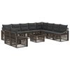 vidaXL Conjunto de Sof&aacute; de Jardim 11 pcs Cinzento vime PE