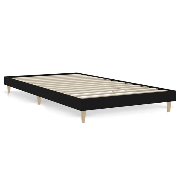 vidaXL Estrutura de cama 90x190 cm derivados de madeira preto
