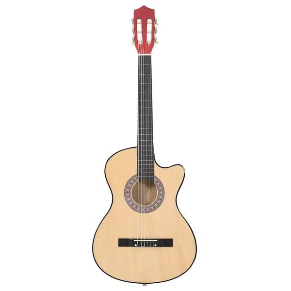 vidaXL Guitarra acústica cutaway com 6 cordas 38" madeira de tília