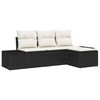 vidaXL Conjunto de Sof&aacute; de Jardim 4 unid. Preto vime PE