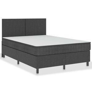 vidaXL Cama boxspring 160x200 cm tecido cinzento-escuro