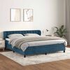 vidaXL Cama com molas/colch&atilde;o 180x200 cm veludo azul-escuro