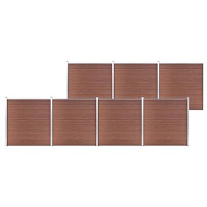 vidaXL Painel de veda&ccedil;&atilde;o para jardim 1218x186 cm WPC castanho
