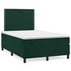 vidaXL Cama boxspring com colch&atilde;o 120x200 cm veludo verde-escuro