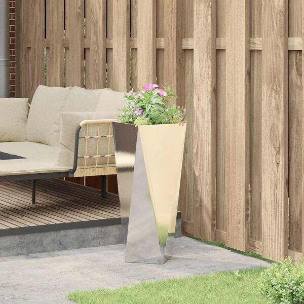 vidaXL Floreira Prateado 30 x 30 x 75 cm A&ccedil;o inoxid&aacute;vel