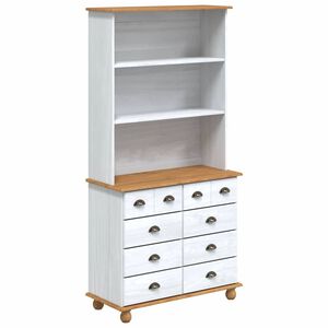 vidaXL Hutch ASKIM Branco 91 x 40 x 184 cm Madeira de Pinheiro S&oacute;lida
