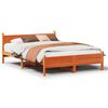 vidaXL Cama sem colchão 135x190 cm madeira pinho maciça castanho-mel