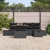 vidaXL Conjunto de Sof&aacute; de Jardim 6 pcs Preto vime PE