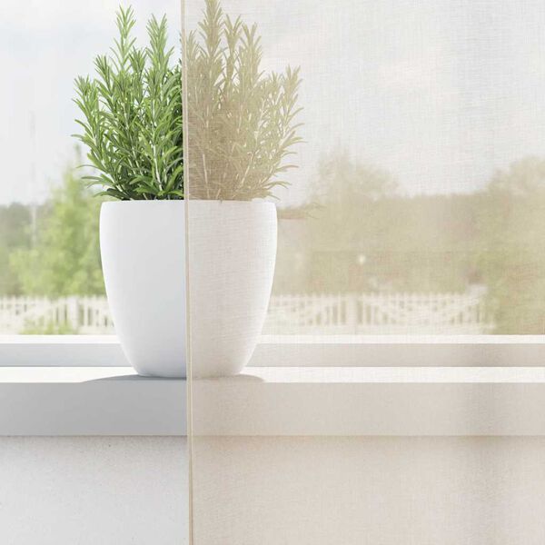 vidaXL Cortinas de voile com aba 2 pcs creme