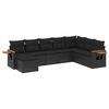 vidaXL 8 pcs conjunto sof&aacute;s de jardim com almofad&otilde;es vime PE preto