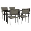 vidaXL 5 pcs conjunto de jantar para jardim a&ccedil;o e textilene preto