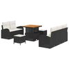 vidaXL Conjunto de Sof&aacute; de Jardim 8 unid. Preto vime PE