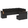 vidaXL 10 pcs conjunto sof&aacute;s de jardim c/ almofad&otilde;es vime PE preto