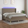 vidaXL Cama box spring colch&atilde;o/LED 180x200cm tecido cinza-acastanhado
