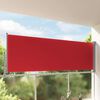 vidaXL Toldo lateral retr&aacute;til para p&aacute;tio 120x300 cm vermelho