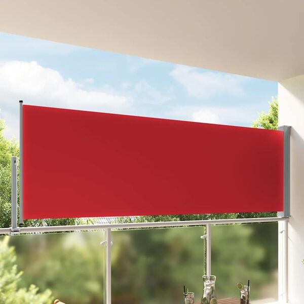 vidaXL Toldo lateral retr&aacute;til para p&aacute;tio 120x300 cm vermelho