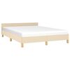 vidaXL Estrutura de cama sem colch&atilde;o 140x190 cm tecido cor creme