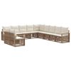 vidaXL Conjunto de Sof&aacute; de Jardim 11 unid. Bege vime PE
