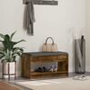 vidaXL Banco de Hall com almofada Carvalho Fumado 83 x 38 x 45 cm