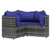 vidaXL 4 pcs conjunto lounge de jardim c/ almofadões vime PE cinzento